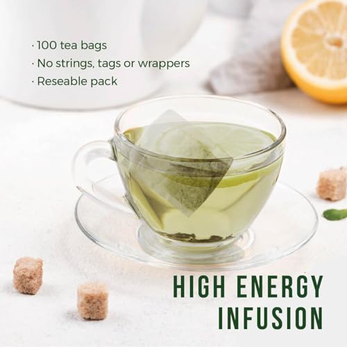 100 Unsmoked Organic Yerba Mate Tea Bags, Organic Yerba Mate Tea, Alternative to Tea, Coffee and Energy Drinks (100 Tea Bags (1 Pack)) - Thumbnail 2