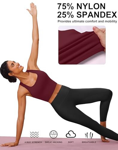 Image of PINSPARK Sports Bra Longline Racerback Tank Tops for Women Padded Workout Yoga Top