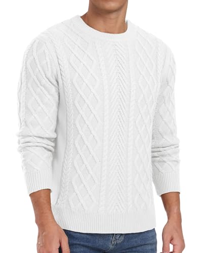 Askdeer Men's Crewneck Pullover Sweater Fisherman Long Sleeve Chunky Knit Sweater Winter Texture Knitted Sweaters2