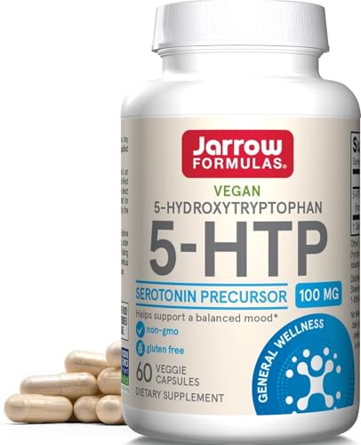 Jarrow 5-HTP 100 mg Capsules, Serotonin Precursor, 60 Count - image 1