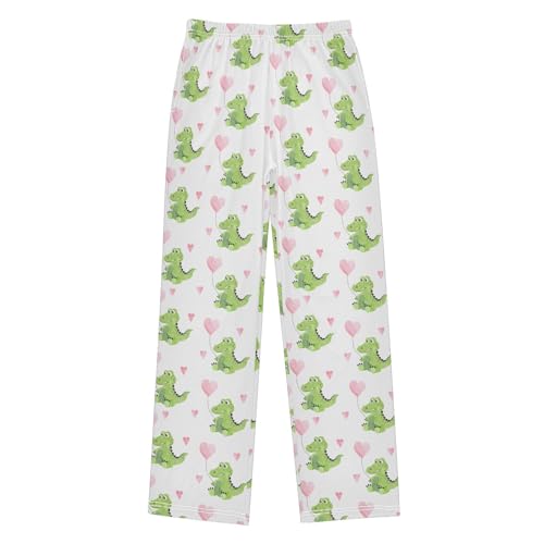 Crocodile with Love Balloon Boys Long Pants Soft Trousers Elastic Waist Kids Lounge Bottoms with Pockets S-XL