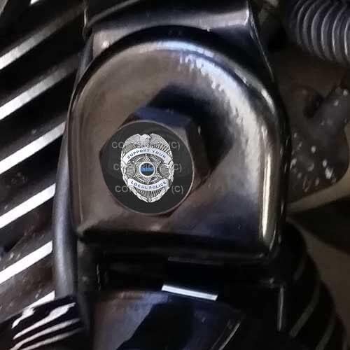 Black Billet Horn Cover Mounting Nut Kit for Harley - Support Badge H077 Style-9856-3391