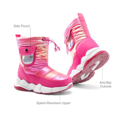 DREAM PAIRS Boys Girls Snow Boots Water Resistant Non-Slip Mid Calf Lightweight Athletic Outdoor Warm Winter Shoes for Little/Big Kids4