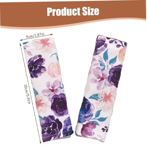 Baby Car Seat Cover, Floral Pattern Thickened Car Seat Strap Pads, Reversible Soft Baby Strap Pads for All Seats/Pushchair/Stroller Shoulder - 4