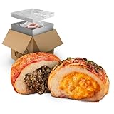 Grumpy Butcher Bacon Wrapped Stuffed Chicken Breast (Pack of 6, each 8 oz) | Variety Pack- 2 Mushroo