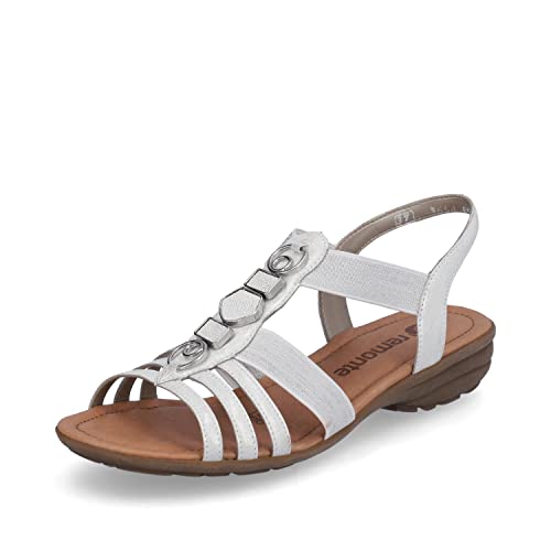 Remonte Femme Sandales R3654, Dame Sandales Classiques,Sandale,Chaussure d'été,Confortable,Weiss Kombi,39 EU / 6 UK