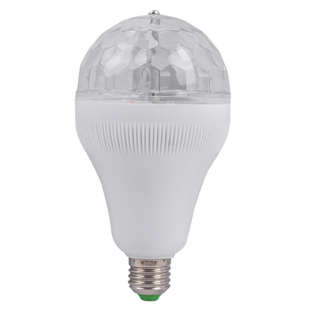 Gadpiparty RGB Disco Light Bulb Base Rotating Led Strobe Lamp for Parties Light Patterns for Birthdays Weddings Home Gatherings and Festivals