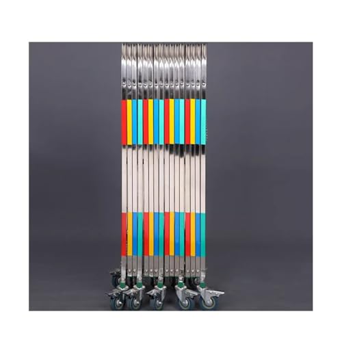 Barrière extensible en acier inoxydable réglable et pliable avec roulettes 1,1x4 m - 3