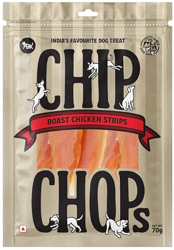 Chip Chops Chicken Strips Dog Snacks, High Protein, Grain-Free, No Artificial Additives, Delicious & Nutritious Treats for Dogs of All Breeds, 70g