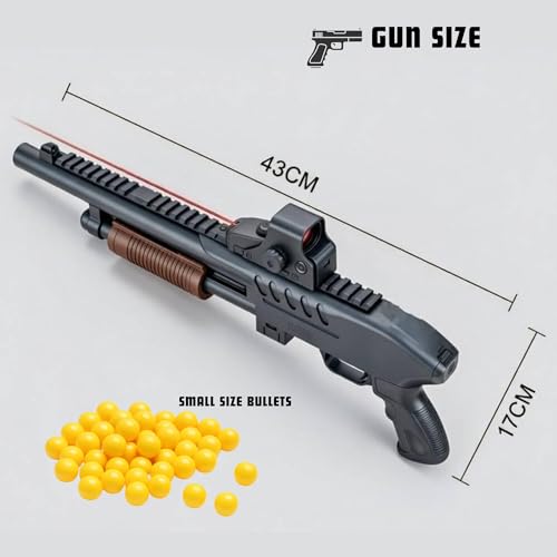 Image of 1PCs Realistic Short Gun Toy for Kids 5+| 50PCS BB Bullets High Speed Long Range Shooting Rifle Bandook Toy for Boys & Girls Birthday Gift for Children Indoor| Outdoor Fun Activity Pistol Toys
