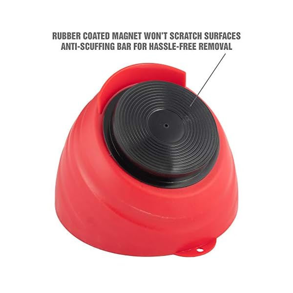 OEMTOOLS 25333 Red Magnetic Nut Cup, Magnetic Bowls for Holding Nuts and Bolts, 6 Inch Cup Diameter, Coated Magnet… – Bild 6