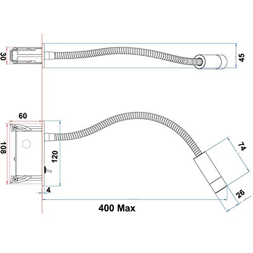 LMAMZ Led Spotlight Lamp Long Gooseneck, Gooseneck Lamp Chrome Wall Mounted Reading Lights for Bedroom with Switch, 360 Rotatable Wall Light Flexible Bedside Lamps Single Spot Lights for Wall,Bronze - Cosy Home Interiors LMAMZ Led Spotlight Lamp Long Gooseneck, Gooseneck Lamp Chrome Wall Mounted Reading Lights for Bedroom with Switch, 360 Rotatable Wall Light Flexible Bedside Lamps Single Spot Lights for Wall,Bronze - Image 4