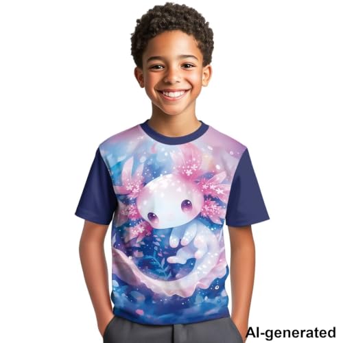 Image of Novelty 3D Graphic T Shirts for Kids Crew Neck Funny Animal Print Short Sleeve Girls Tshirts 3-16 Years