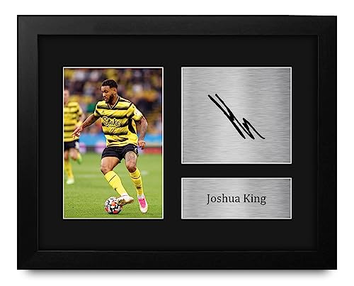 HWC Trading Joshua King Watford Framed Gifts Printed Signed Autograph Picture for Football Fans and Supporters - US Letter Size