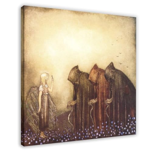 Impression sur toile John Bauer La clé dorée grand format 71x71cm