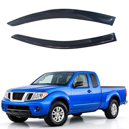 Image of IG Window Visors Fit for 2005-2020 Nissan Frontier King Cab, Out-Channel Rain Guards Vent Wind Deflectors 2PC, Truck Accessories for 05-20 Frontier (Extended Cab Only)