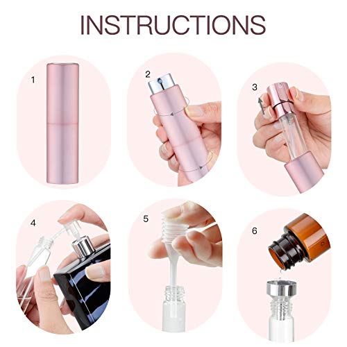 Toureal 20ML Vaporisateur Vide (3 Pièces) Atomiseur Parfum, Spray Flacon de Cologne, Pulverisateur Voyage (Argent, Rose, Noir) - Image 6