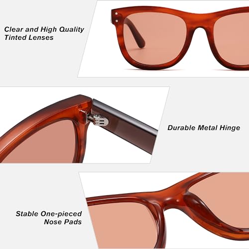 Square Reverse Sunglasses for Men Women Fashion Chunky Vintage Thick Frame Sun Glasses UV400 Shades4