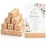 Luxoraiova Kartenhalter Holz 10 Stück – Tischkartenhalter aus Holz, 5 Gerade & 5 Schräge Kartenständer Fotohalter Postkartenhalter für Hochzeiten, Menükartenhalter, Bankette, Partys & Events
