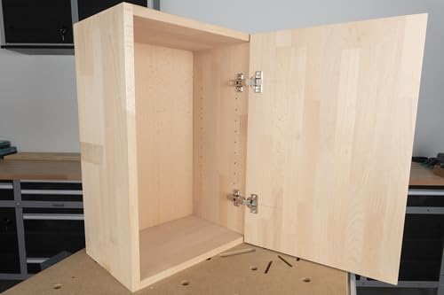 wolfcraft Scharnierloch-Set - 4656000 - Zur einfachen Installation von Topfscharnieren, Ø 35 mm - Bohrschablonen, Forstnerbohrer, Zentrierbohrer und Holzspiralbohrer