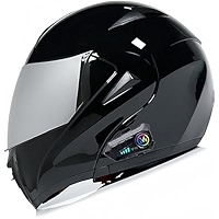Bluetooth Motorcycle Helmet Modular DOT/ECE Approved Flip Up Full Face Motorcycle Helmets Bluetooth, Racer Full Face Motorbike Helmets With FM Radio/MP3 And Dual Visor For Men Women,#7,S