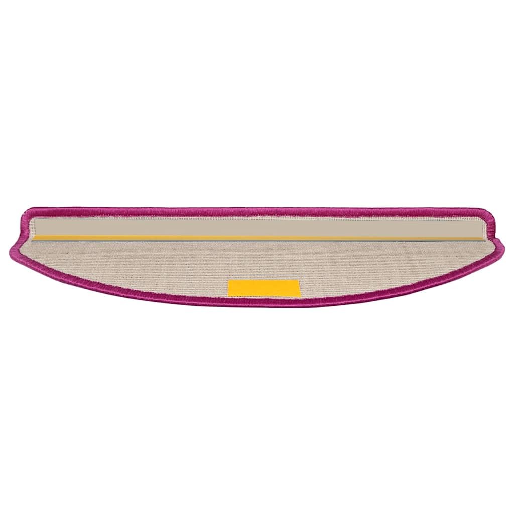 Maty na schody, 15 szt. 65 x 21 x 4 cm, fioletowe, półokrągłe, z polipropylenu, maty na schody, dywaniki na schody, antypoślizgowe do schodów, korytarza, wejścia do wnętrz