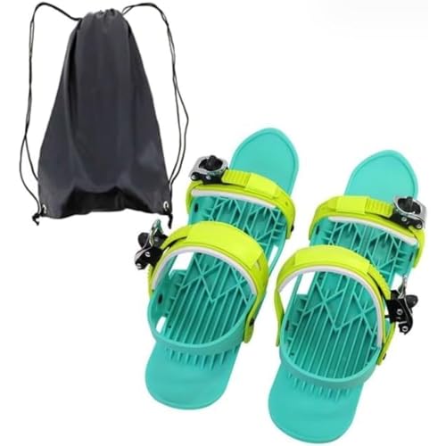 Dearollingミニスキー 大人用 スキー板 ショートスキ スノーショート キーシューズ 小型 調整可能 全サイズに適用 ポーツスキー用具 滑雪板 収納袋 (2(子ども),a)