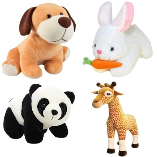 Set of 4 Dog, Elephant, Panda, Griffe Supper Soft Toy for Cute Ki...