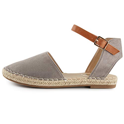 Alexis Leroy Women's Closed Toe Buckle Strap Comfortable Espadrille Sandals2