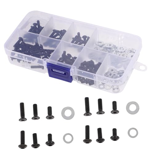 Holibanna Flat Round Head Screws Kit 180pcs Set for Remote Control Car Repair Screws Gaskets