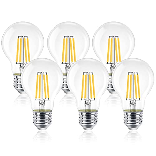 ExtraStar Bombilla LED de Filamentos E27 8W luz calida- 6 unidades