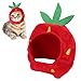 Restokki Pet Costume Hat, Cute Cat Hat, Strawberry Pet Hat, Strawberry Cat Hat Adjustable Comfortable Pet Costume Decoration Headgear