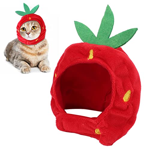 Sombrero disfraz fresa para mascota tamaño ajustable