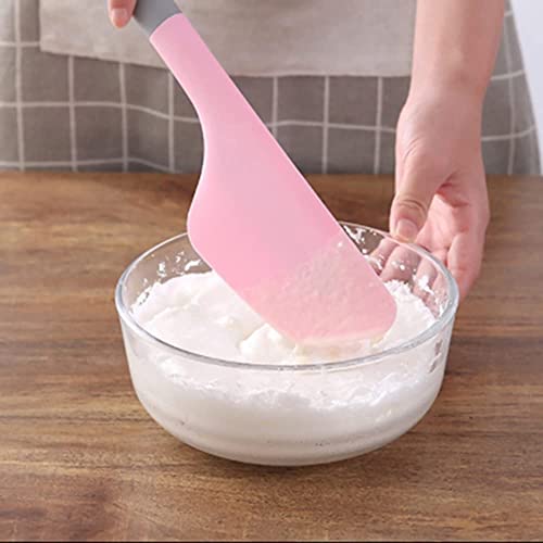Image of Baskety Silicone Spatula Multipurpose Kitchen Baking Tool for Cake, Cream, Butter & Mixing - Heat-Resistant Silicone Utensil, Light Pink (Pack of 2)