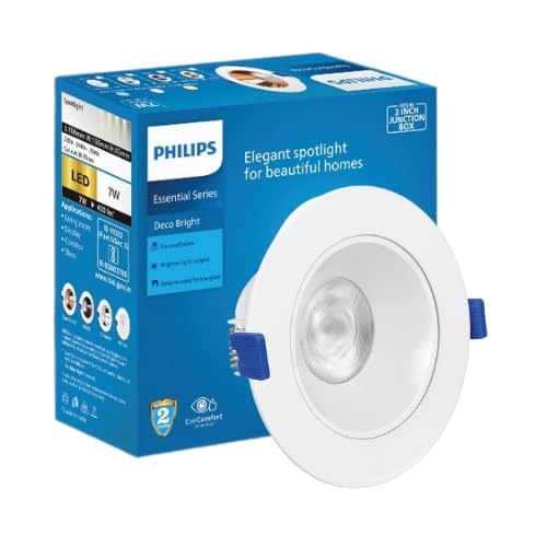 7-Watt JB White LED Spot Light | DecoBright LED Spot Light With 3 inch Cut-out For Home & Decoration | Colour : Warm White, Pack of 1