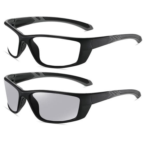 Transition Photochromic Bifocal Reading Glasses For Men Women Wrap Around Safety glasses with reader F27 (BLACK, 1.25, x) -  willochra