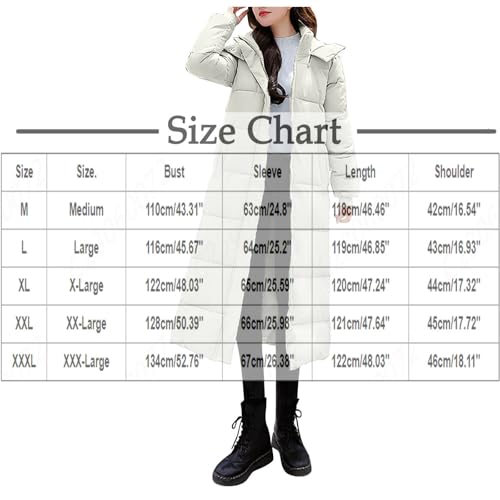 Wkishenl Women Long Quilted Coat Maxi Length Long Sleeve Puffer Jacket Solid Hooded Padded Coats Thick Warm Winter Outerwear2