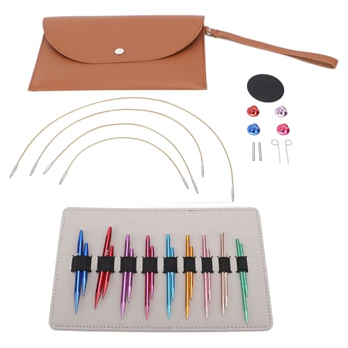 Kit d'aiguille circulaire interchangeable en acier inoxydable avec pointes amovibles de 3 à 6 mm