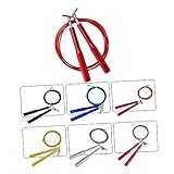 TOYANDONA Cuerda para Saltar De Acero Mango De Aluminio Cuerda De Fitness De Metal para Ejercicios Casa o Gimnasio Color Rojo