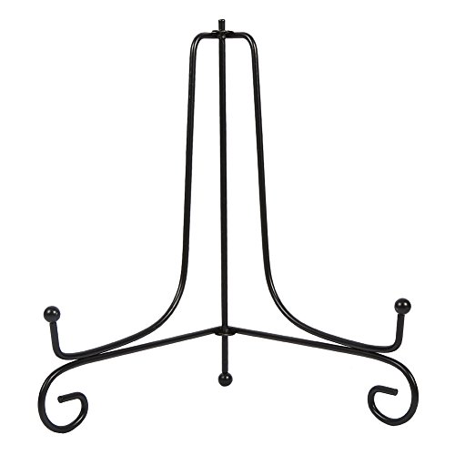 Yosoo Iron Display Stand,Black Iron Easel Plate Photo Picture Frams Cookbooks Holder Stand (8 inch)