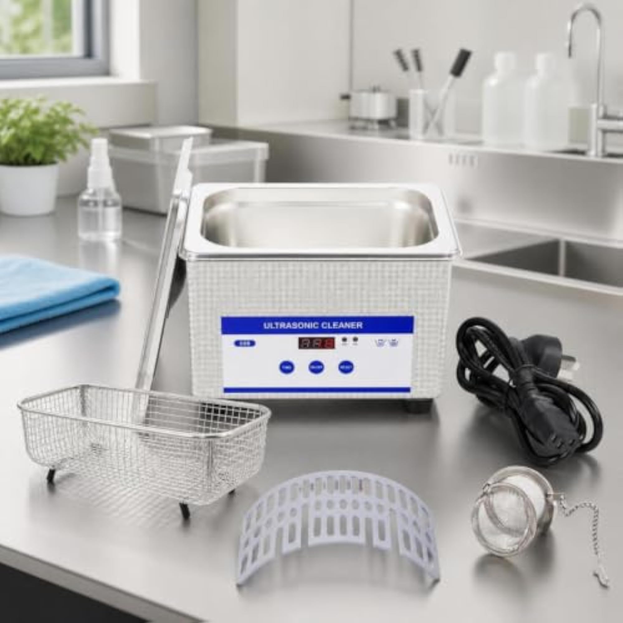 Sonication Cleaner with Basket, Digital Display