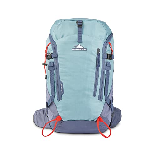Image of High Sierra Pathway 2.0 Backpack with Hydration Storage Sleeve, for Hiking, Biking, Camping, Traveling, Arctic Blue, 45L