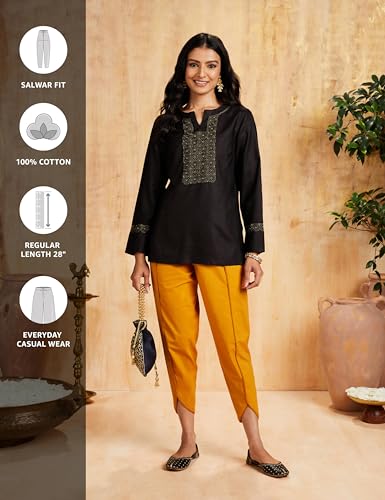 Image of Amazon Brand - Myx Women's Relaxed Cotton Dhoti Pants (Available in Plus Sizes)