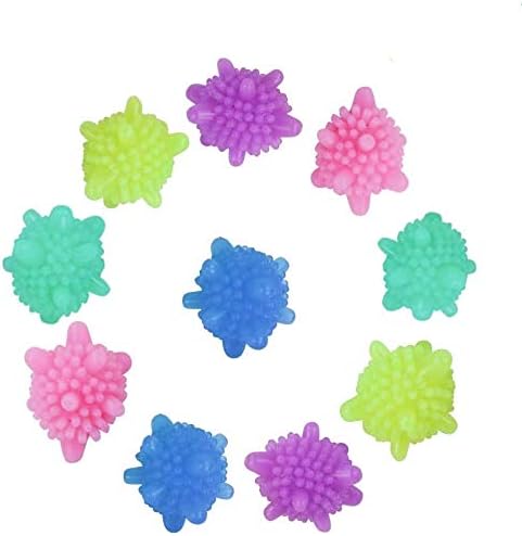 Washer Balls, McoMce Eco-friendly Dryer Balls 10 Pcs, Laundry Scrubbing Balls Tangle-Free, Solid Colorful Laundry Washing Balls Enhance Your Machine Cleaning Power, Lint Catcher for Washing Machine