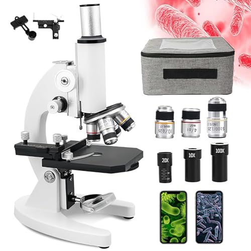 COYEUX 100000X/150000X/200000X HD Biological Microscope, 0-45° Viewing Angle, with Mobile Phone Holder, for Students Adults School/Laboratory/Aquaculture