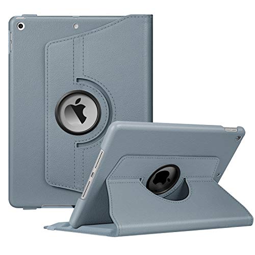 Image of Fintie Rotating Case for iPad 9th Generation (2021) / 8th Generation (2020) / 7th Gen (2019) 10.2 Inch - 360 Degree Rotating Stand Cover with Pencil Holder, Auto Wake Sleep, Cloudy Blue