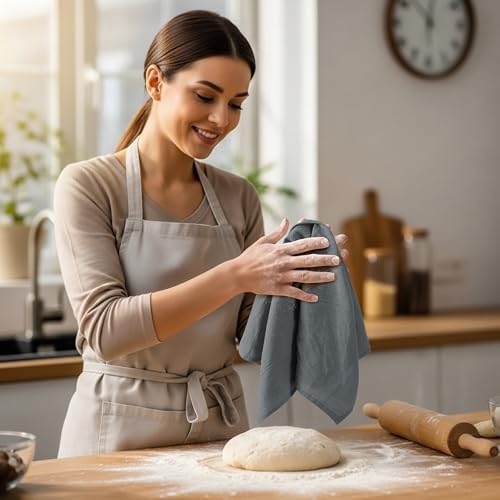 Utopia Kitchen Light Grey Flour Sack Towels [6 Pack-28 x 28 in] 100% Cotton by Utopia Kitchen - Used condition - Image 2