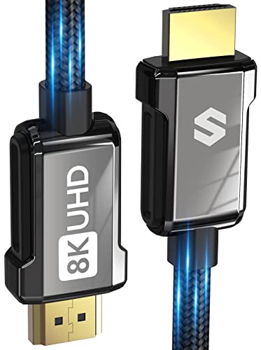 Cable HDMI 2.1 4K 8K 2M, Silkland Cable HDMI 2.1 Soporte 48Gbps, 8K@60Hz, 4K@120Hz/144Hz, 2K@144Hz/240Hz, eARC, Dynamic HDR, Cable HDMI 2 Metros para PS5/PS4, Xbox Series X/S, TV UHD, Proyector Cover