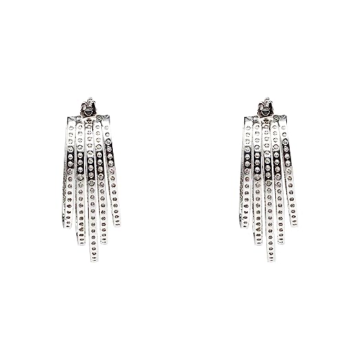Auraa Trends Rhodium Plated American Diamond Zircon Silver Earring Set For women and Girls - Image 4