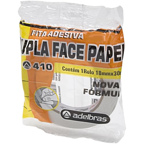 Fita Adesiva Dupla Face Flow-Pack 18mm X 30m Unidade Adelbras